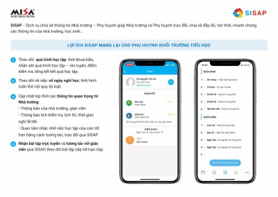 Giới thiệu ứng dụng Sisap dành cho Phụ Huynh