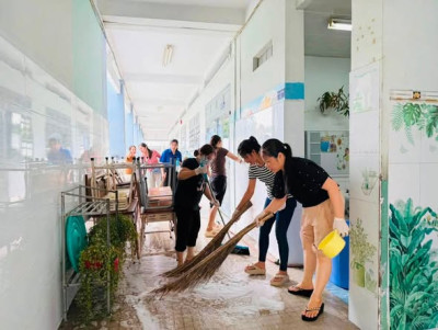 Trường Tiểu Học Phú Hòa 1 Tổng Vệ Sinh Trường Lớp – Sẵn Sàng Chào Đón Năm Học Mới 2026 – 2027