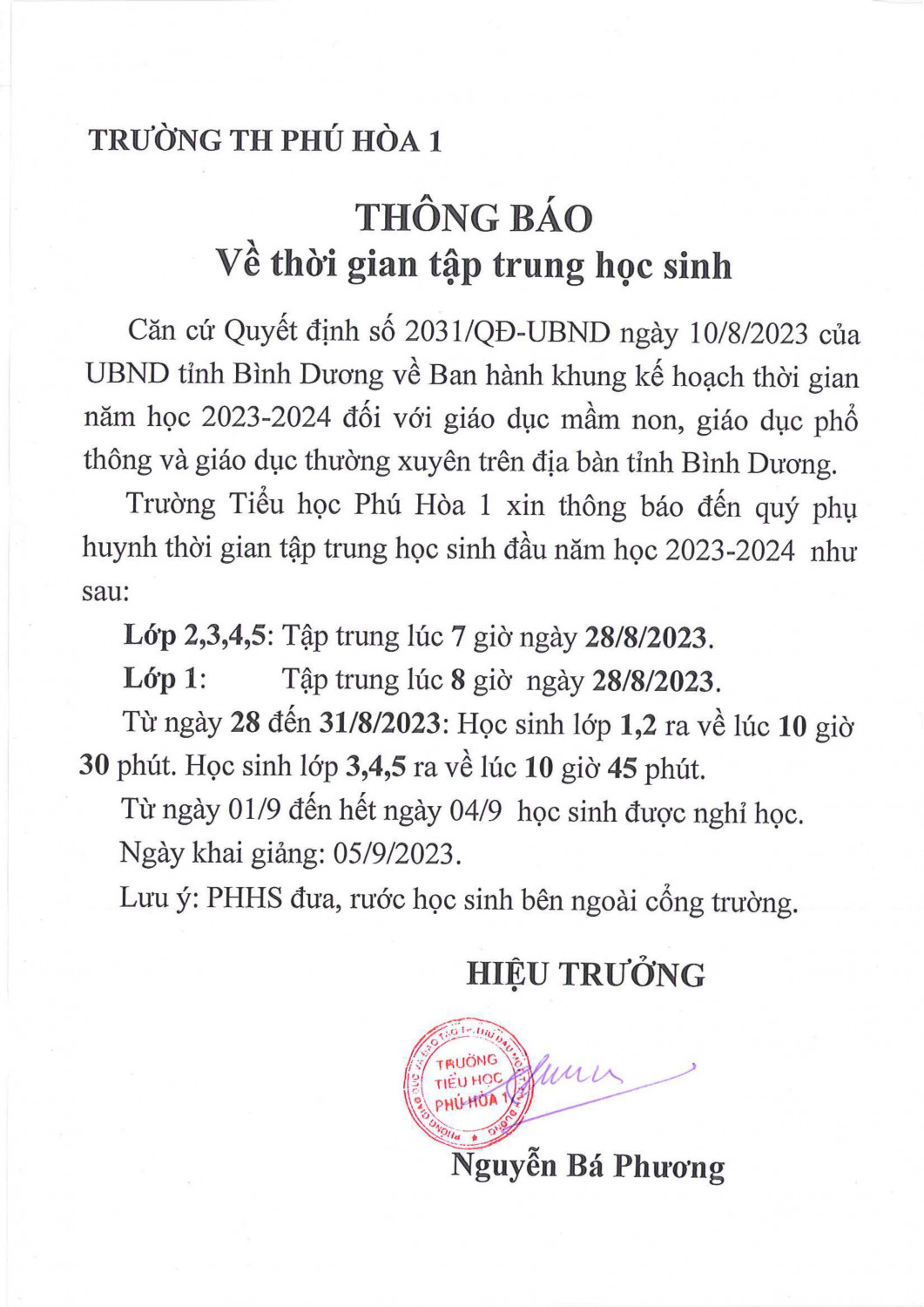 thong bao dau nam 2023 2024